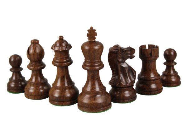 Walnut Chess Set 20 Inch With Helena Mother Of Pearl Flat Chess Board and Weighted Sheesham Executive Staunton Chess Pieces 3.75 Inch - Image 6