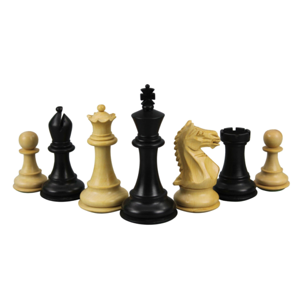 Walnut Chess Set 21 Inch with Weighted Ebonised Staunton Fierce Knight (Queens Gambit) Pieces 3.75 Inch - Image 5