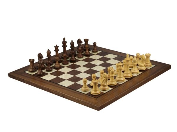 Walnut Chess Set 20 Inch With Helena Mother Of Pearl Flat Board and Weighted Sheesham Fierce Knight Staunton Chess Pieces 3.75 Inch - Image 2