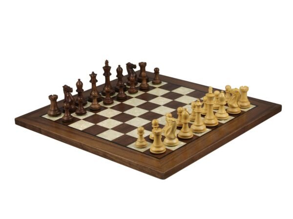 Walnut Chess Set 20 Inch With Helena Mother Of Pearl Flat Chess Board and Weighted Sheesham Professional Morphy Staunton Chess Pieces 3.75 Inch - Image 2