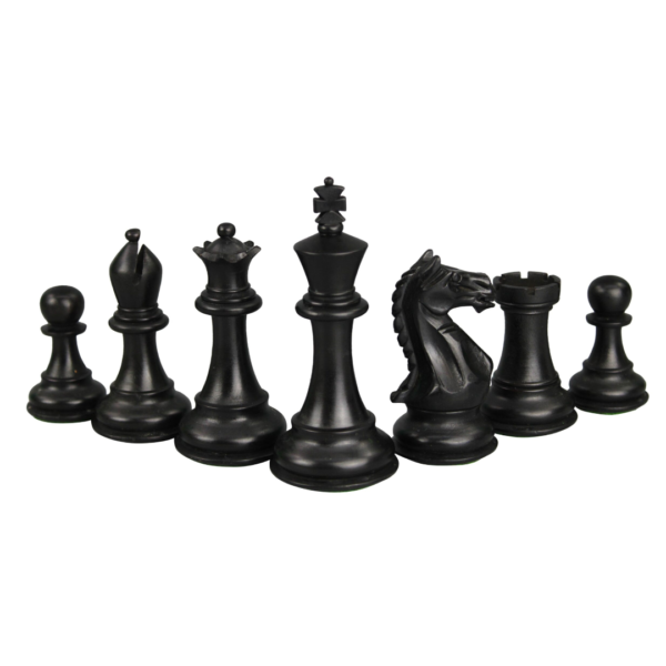 Ebony Chess Set 20 Inch With Helena Mother of Pearl Flat Chess Board and Weighted Ebonised Fierce Knight Staunton Chess Pieces 3.75 Inch - Image 8