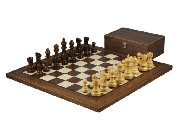 Rosewood Chess Set 20 Inch With Helena Mother of Pearl Flat Chess Board and Weighted Sheesham Executive Staunton Chess Pieces 3.75 Inch