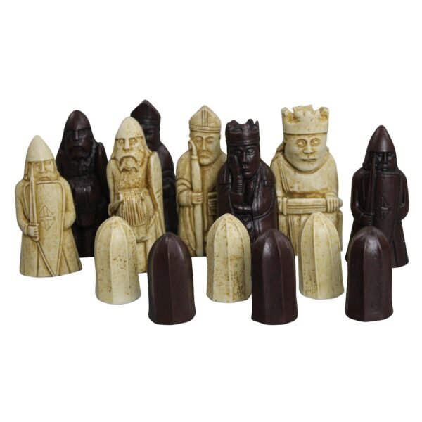 Isle of Lewis Chess Set With II Ivory & Brown Resin Chess Pieces 3.5 Inch With Rosewood Chess Board 20 Inch - Image 3