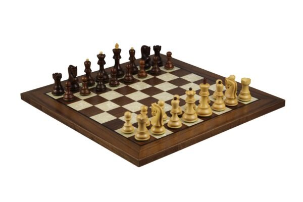 Walnut Chess Set 20 Inch With Helena Mother of Pearl Flat Chess Board and Weighted Sheesham Zagreb Staunton Chess Pieces 3.75 Inch - Image 2