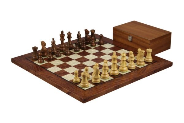 Rosewood Chess Set 20 Inch With Helena Mother of Pearl Flat Chess Board and Weighted Sheesham Atlantic Classic Staunton Chess Pieces 3.75 Inch