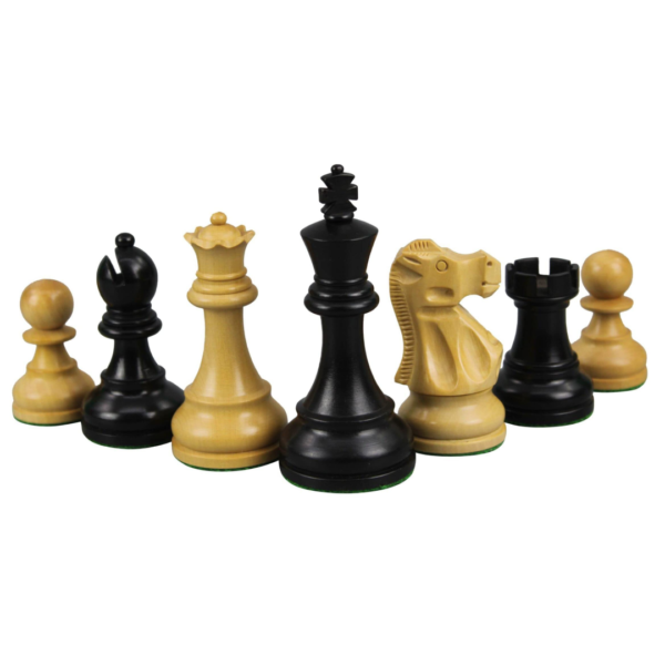 Ebony Chess Set 20 Inch With Helena Mother of Pearl Flat Chess Board and Weighted Ebonised Reykjavik Staunton Chess Pieces 3.75 Inch - Image 6