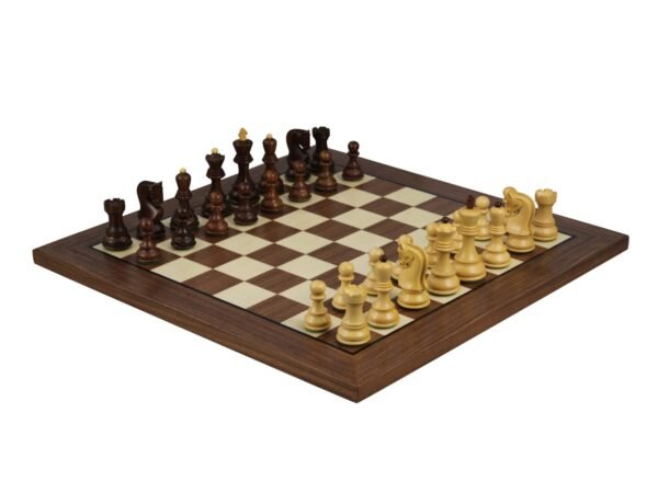 Walnut Chess Set 20 Inch With Helena Flat Chess Board and Weighted Sheesham Zagreb Staunton Chess Pieces 3.75 Inch - Image 2