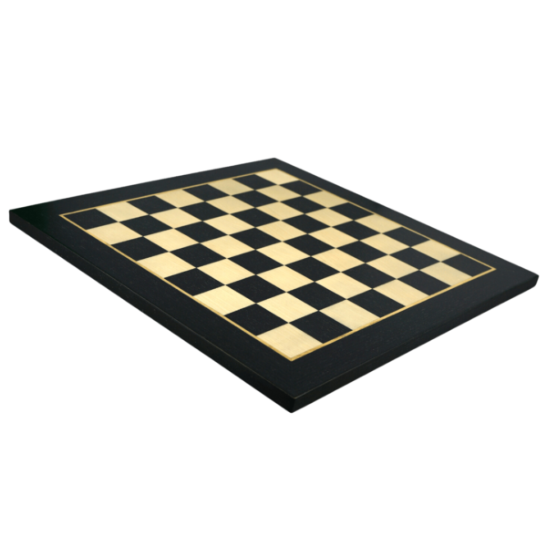 Ebony Chess Set 20 Inch With Helena Flat Chess Board and Weighted Ebonised Reykjavik Staunton Chess Pieces 3.75 Inch - Image 3