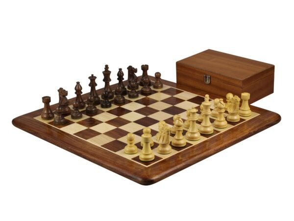 Sheesham Chess Set With Sheesham Chess Board 16 Inch and French Lardy Staunton Chess Pieces 3 Inch