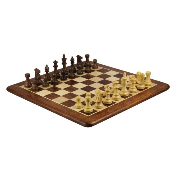 Sheesham Chess Set With Sheesham Chess Board 16 Inch and French Lardy Staunton Chess Pieces 3 Inch - Image 2