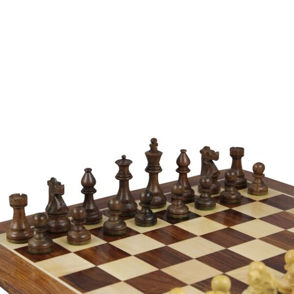 Sheesham Chess Set With Sheesham Chess Board 16 Inch and French Lardy Staunton Chess Pieces 3 Inch - Image 4