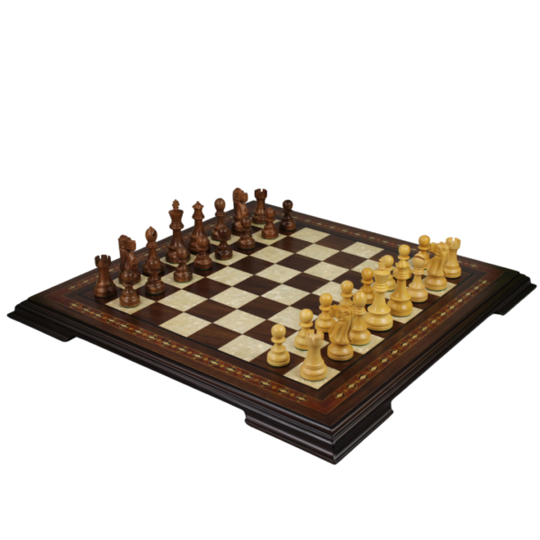 Walnut Chess Set 20 Inch with Helena Chess Board and Weighted Sheesham Reykjavik Staunton Chess Pieces 3.75 Inch - Image 2