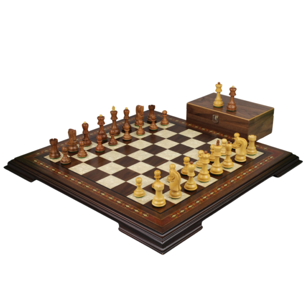 Walnut Chess Set 20 Inch with Helena Chess Board and Weighted Sheesham Zagreb Staunton Chess Pieces 3.75 Inch