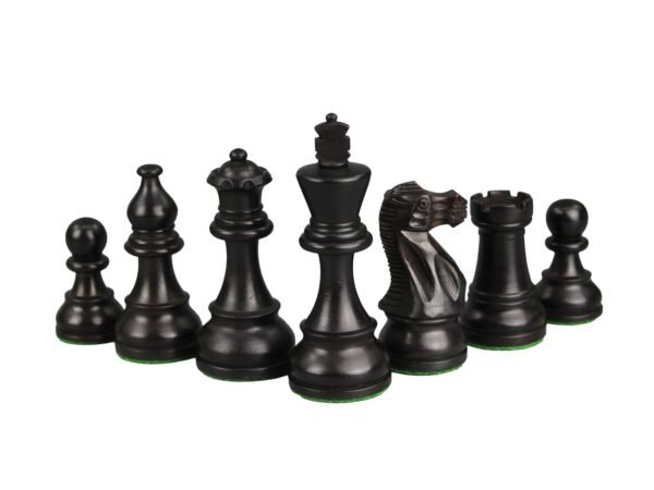 Ebony Chess Set 16 Inch With Flat Chess Board and Weighted Ebonised Classic Staunton Chess Pieces 3 Inch - Image 6