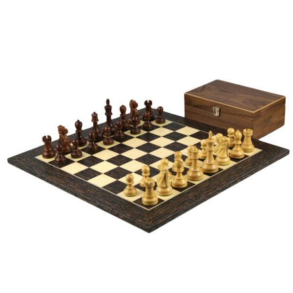 Tiger Ebony Chess Set 20 Inch With Weighted Sheesham Staunton Reykjavik Chess Pieces 3.75 Inch