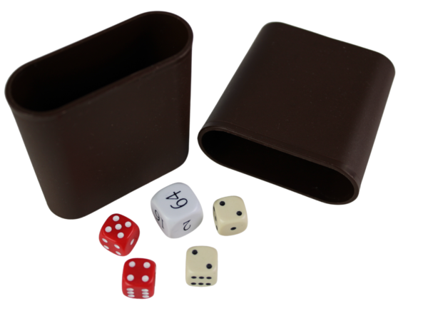 Replacement Backgammon Dice Set & Dice cups- White Doubling Cube - Red & Cream Dices