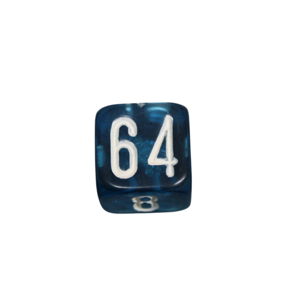 Large Ocean Blue 22 mm Backgammon Doubling Cube Replacement Dice