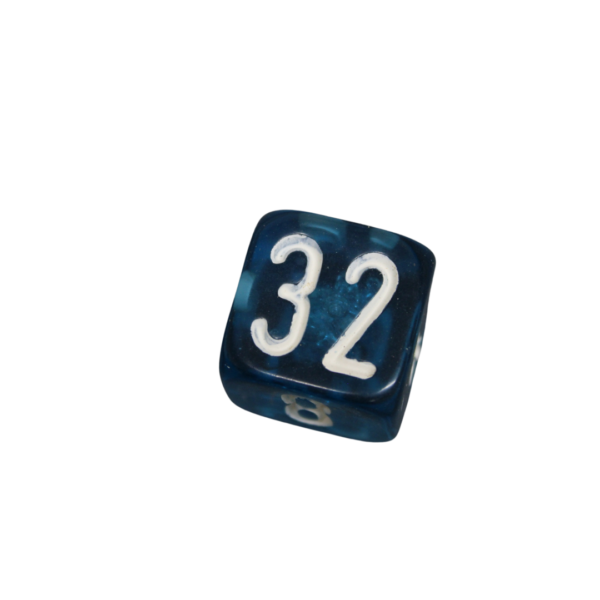 Large Ocean Blue 22 mm Backgammon Doubling Cube Replacement Dice - Image 2