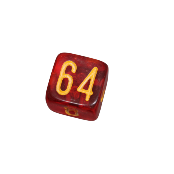 Large Crimson Red 22 mm Backgammon Doubling Cube Replacement Dice - Image 2