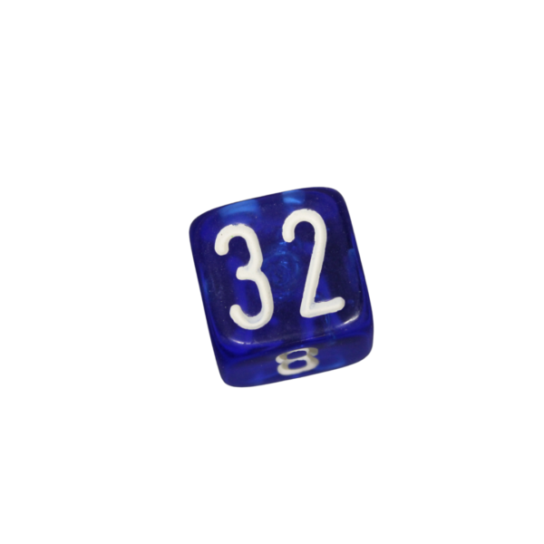Large Ice Blue 22 mm Backgammon Doubling Cube Replacement Dice - Image 2