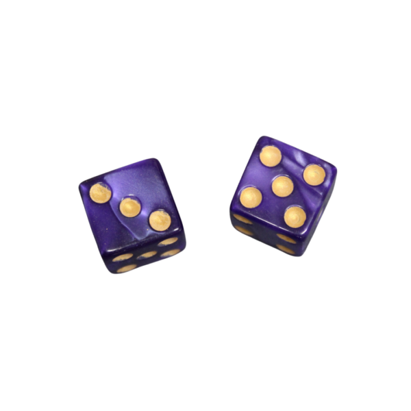 Grape Purple 16 mm D6 Dice Roll Playing Dices with Yellow Dots - Image 2