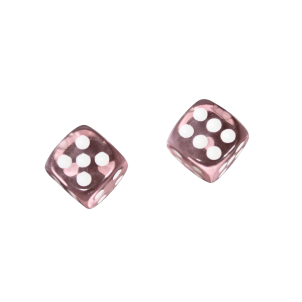 Translucent Light Pink 14 mm D6 Roll Playing Game Dices with White Dots - Image 2