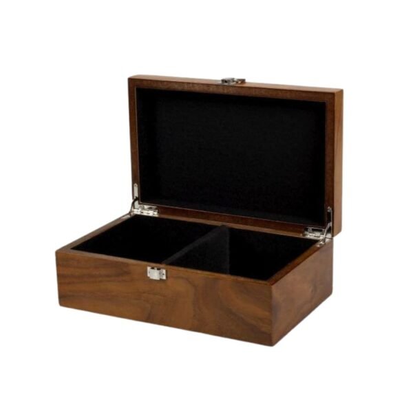 Large Walnut Chess Box With Metal Clasp 3.75 Inch - Image 2