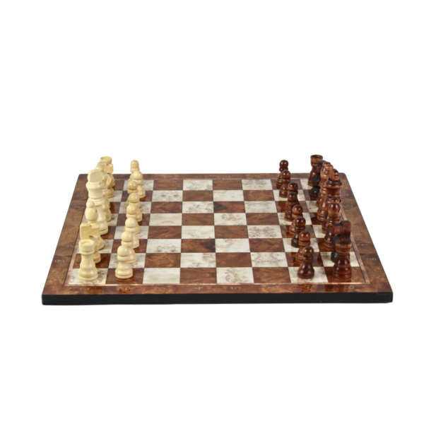 Mocha Design Chess Set 14 Inch with Storage Box - Image 2